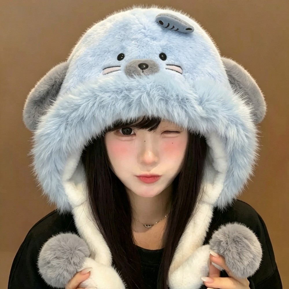 Trapper Hat Ear Flap - 세련된 폴리에스터 소재의 챙이 넓은 모자,
