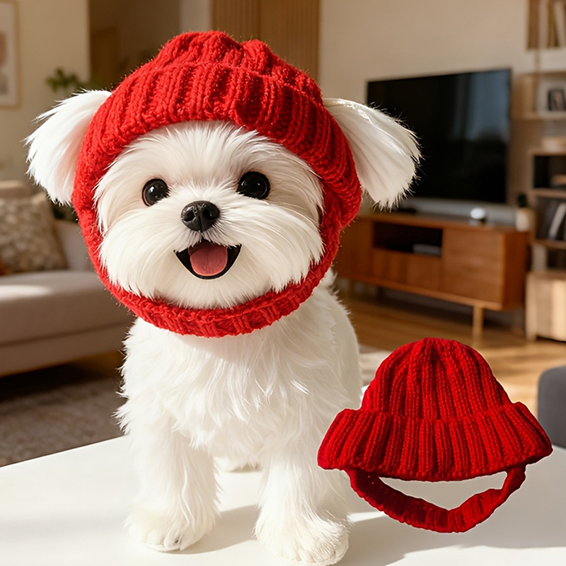 Winter Trapper Hat - 몰타견용 비니 모자 1개, 부드러운 니트
