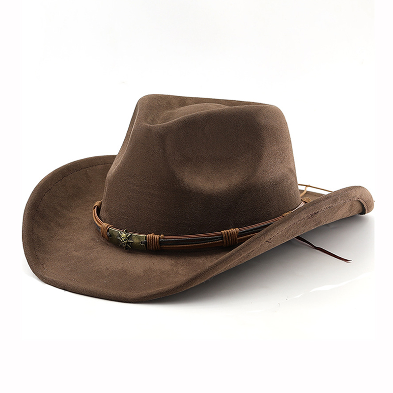 남녀공용 스웨이드 웨스턴 카우보이 모자 빈티지 롤드 브 - Cowboy Hat Straw 리뷰 및 가격