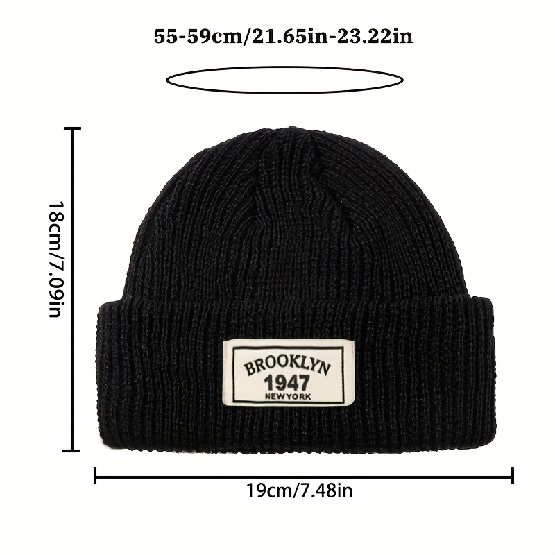 유니섹스 브루클린 1947 뉴욕 패치 리브드 니트 비니 - Beanie Cuffed Knit 리뷰 및 가격