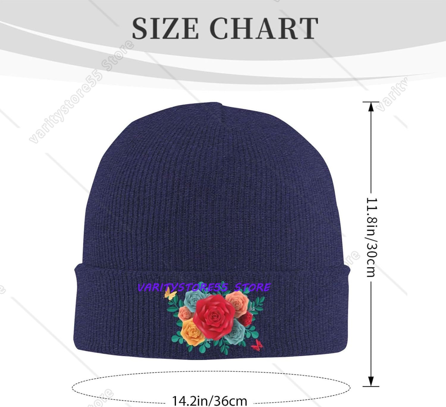 남녀공용 다채로운 색상의 장미 무늬 비니, 겨울용 니트 - Beanie Cuffed Knit 리뷰 및 가격