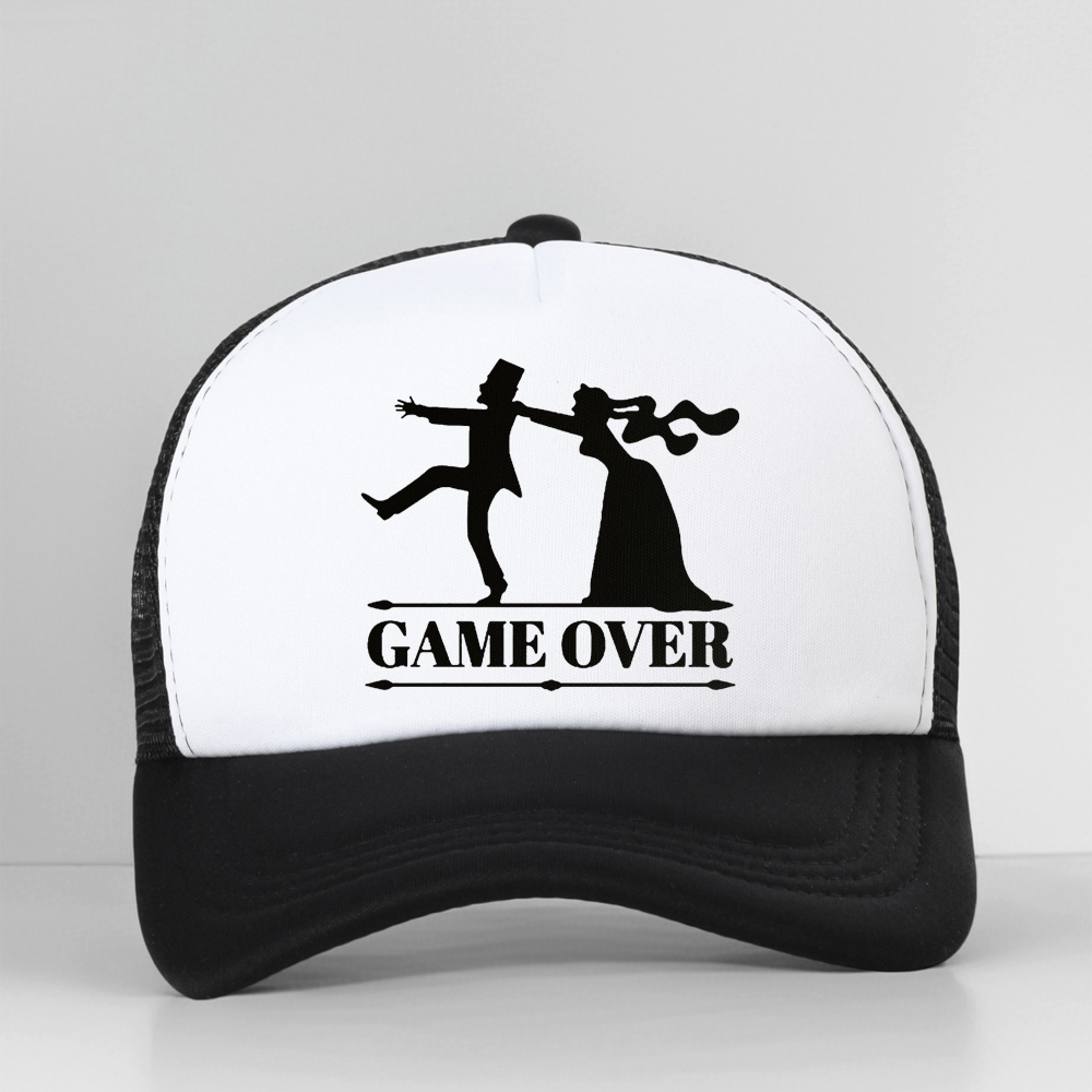 게임오버 신랑 신부 처녀 파티 야구 모자 캐주얼 재미있 - Trucker Cap Mesh 리뷰 및 가격