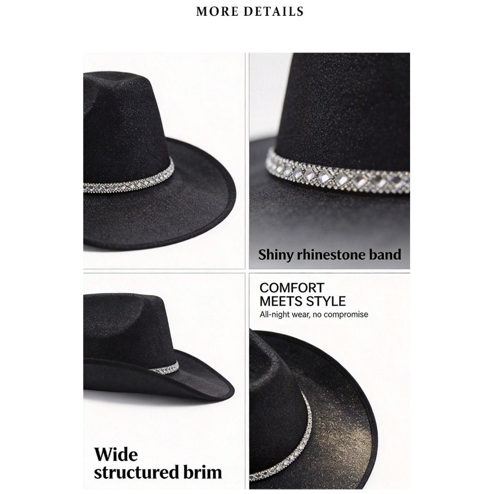 반짝이는 글리터 원단 글리터 카우보이 모자 라인스톤 밴 - Cowboy Hat Straw 리뷰 및 가격