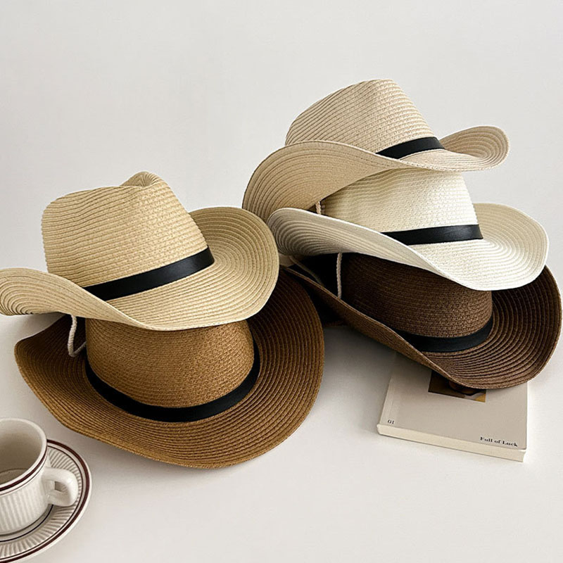 뜨거운 판매 봄 서부 카우보이 모자 밀짚 모자 자외선  - Cowboy Hat Straw 리뷰 및 가격