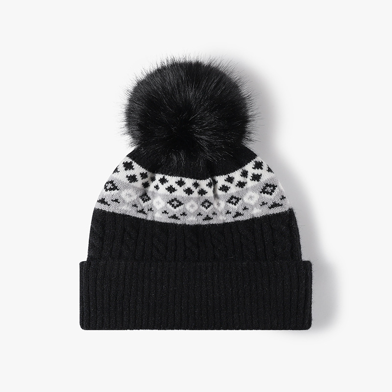 여성용 이중 안감 페어 아일 케이블 니트 비니, 인조  - Beanie Cuffed Knit 리뷰 및 가격