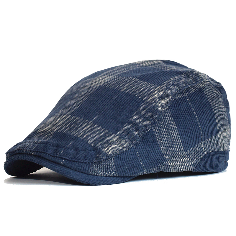 겨울 빈티지 격자 무늬 두꺼운 베레모 모자 코듀로이 N - Dad Hat Cotton 리뷰 및 가격