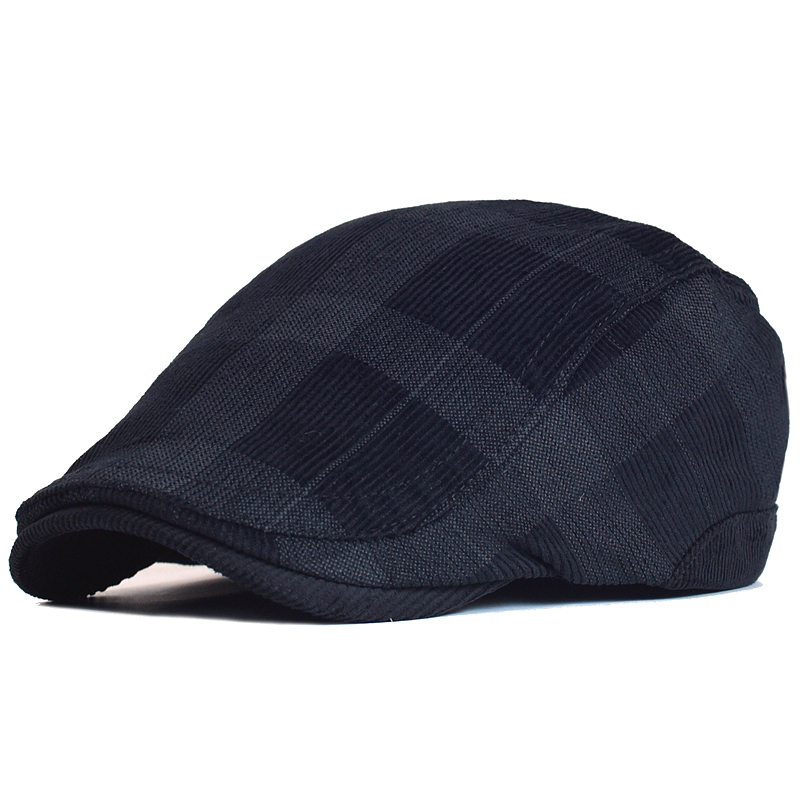겨울 빈티지 격자 무늬 두꺼운 베레모 모자 코듀로이 N - Dad Hat Cotton 리뷰 및 가격