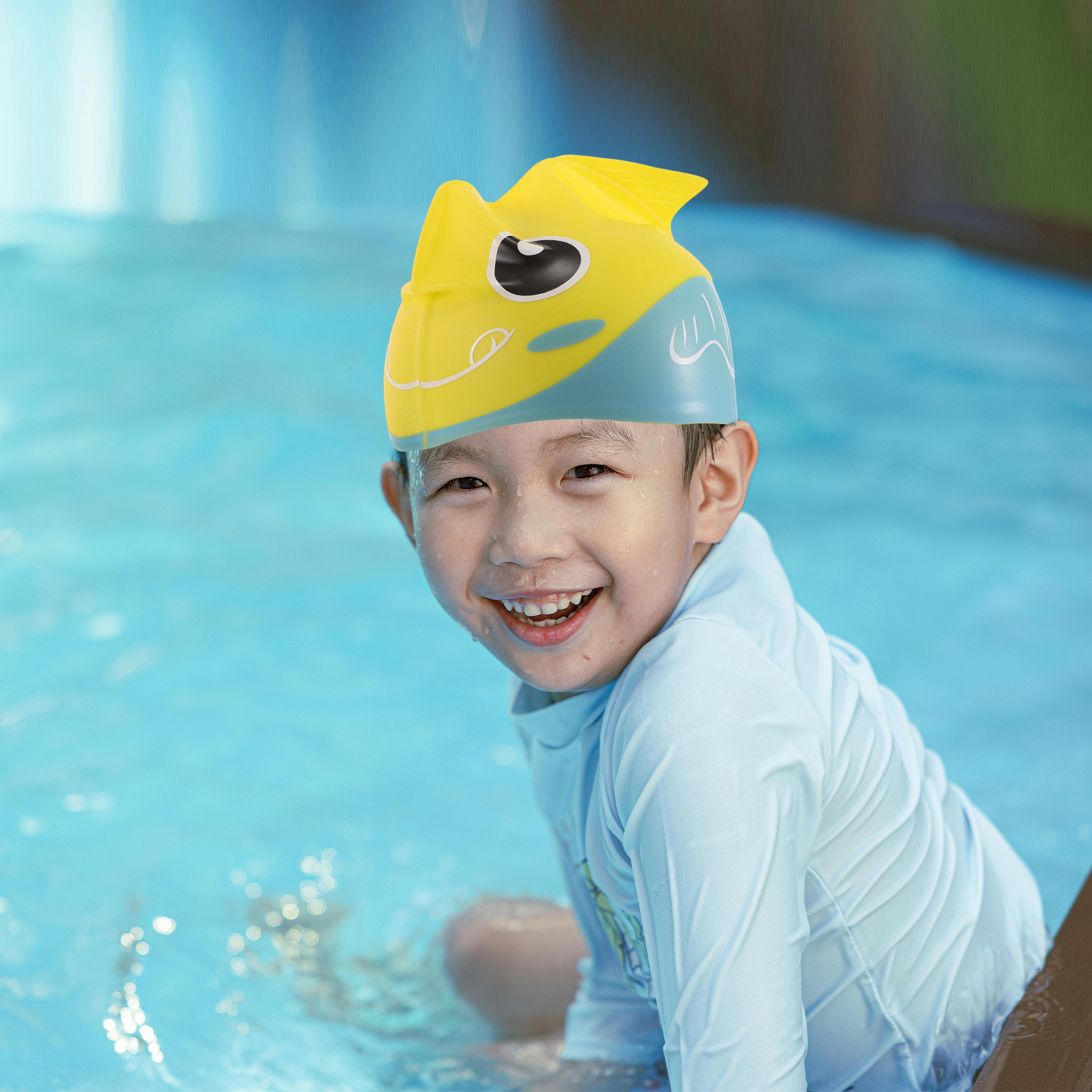 실리콘 소재의 수영 모자, 귀여운 물고기 무늬, 편안한 - Swim Hat Silicone 리뷰 및 가격