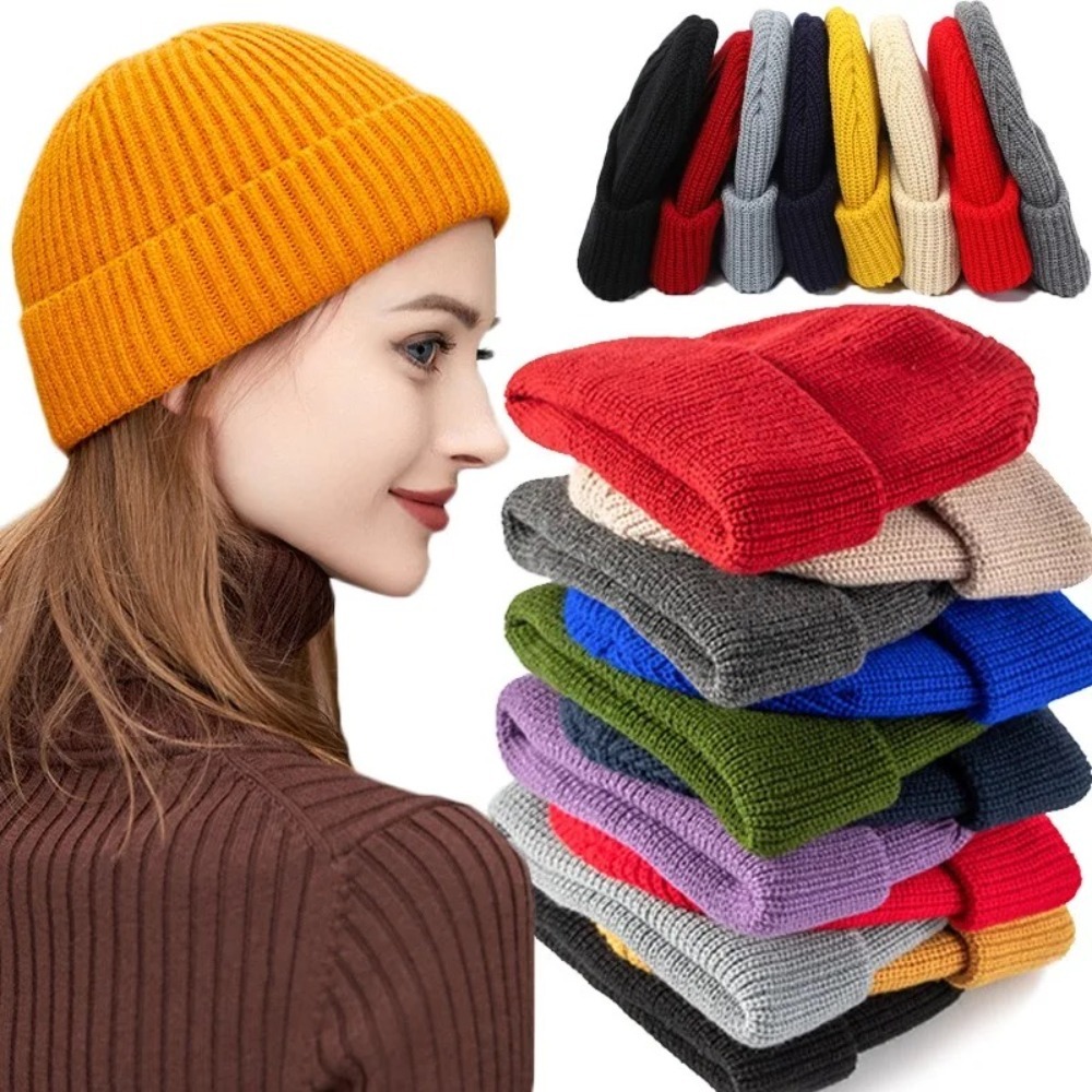 가을 겨울 유니섹스 단색 커프드 비니 클래식 골지 니트 - Beanie Cuffed Knit 리뷰 및 가격
