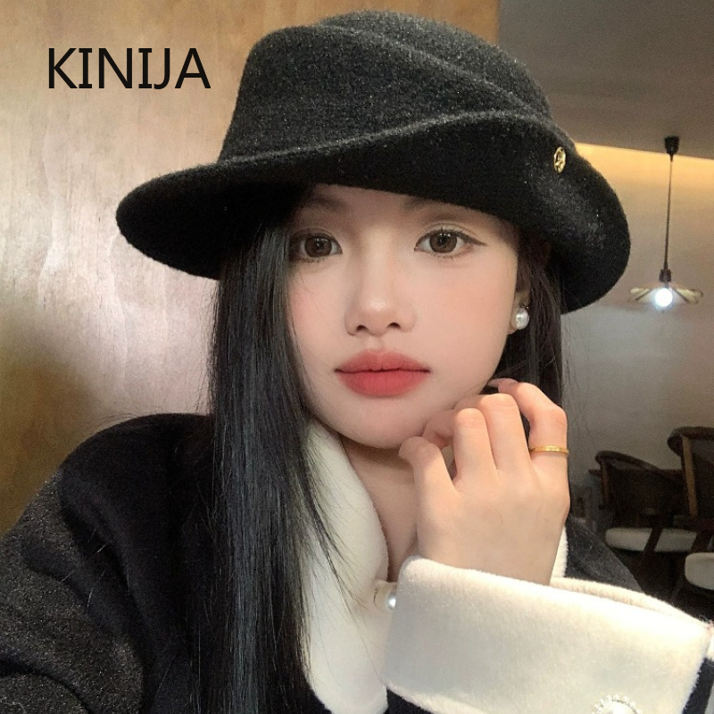 프랑스풍의 우아한 검은색 탑햇, 여성용 가을/겨울 롤  - Beret French Wool 리뷰 및 가격